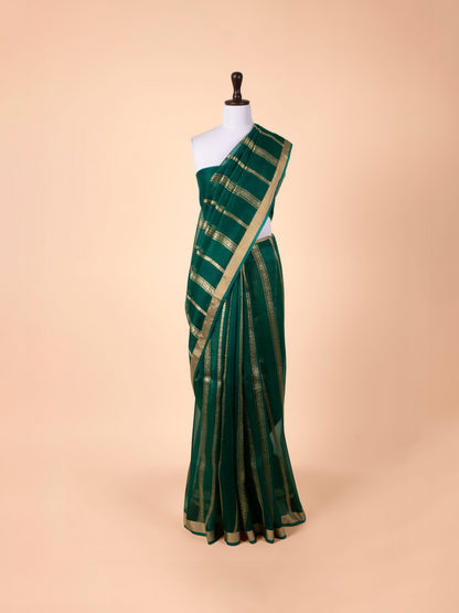 Handwoven Green Organza Saree