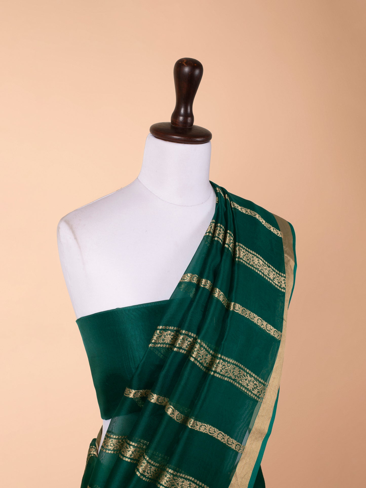 Handwoven Green Organza Saree