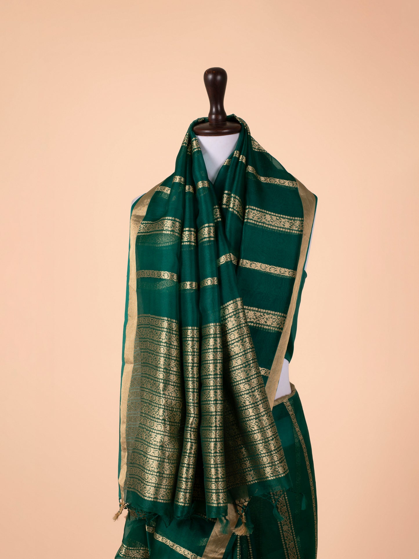 Handwoven Green Organza Saree