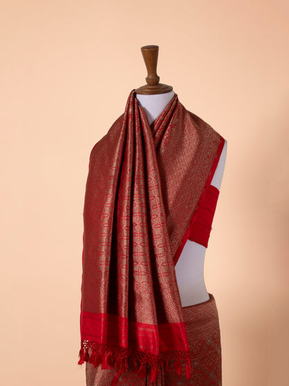 Handwoven Red Silk Saree