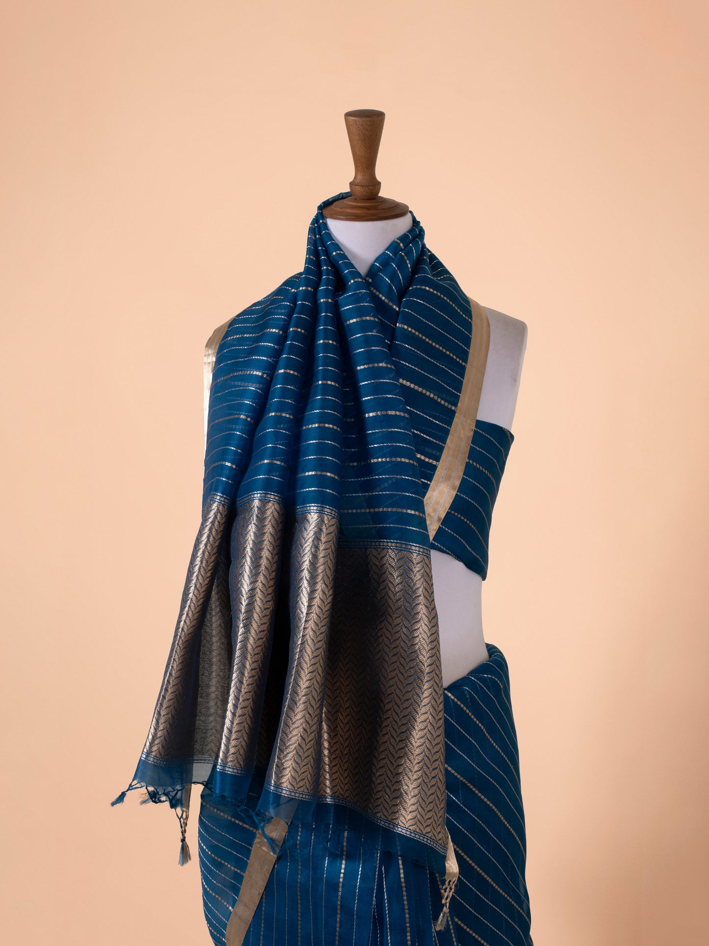 Handwoven Blue Organza Saree