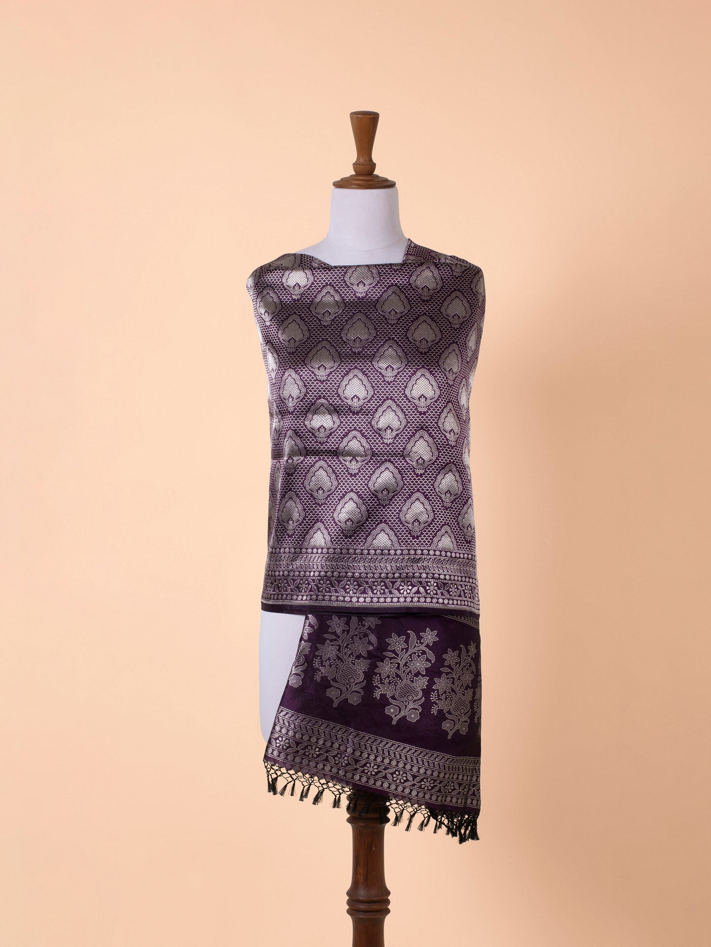 Handwoven Purple Silk Dupatta