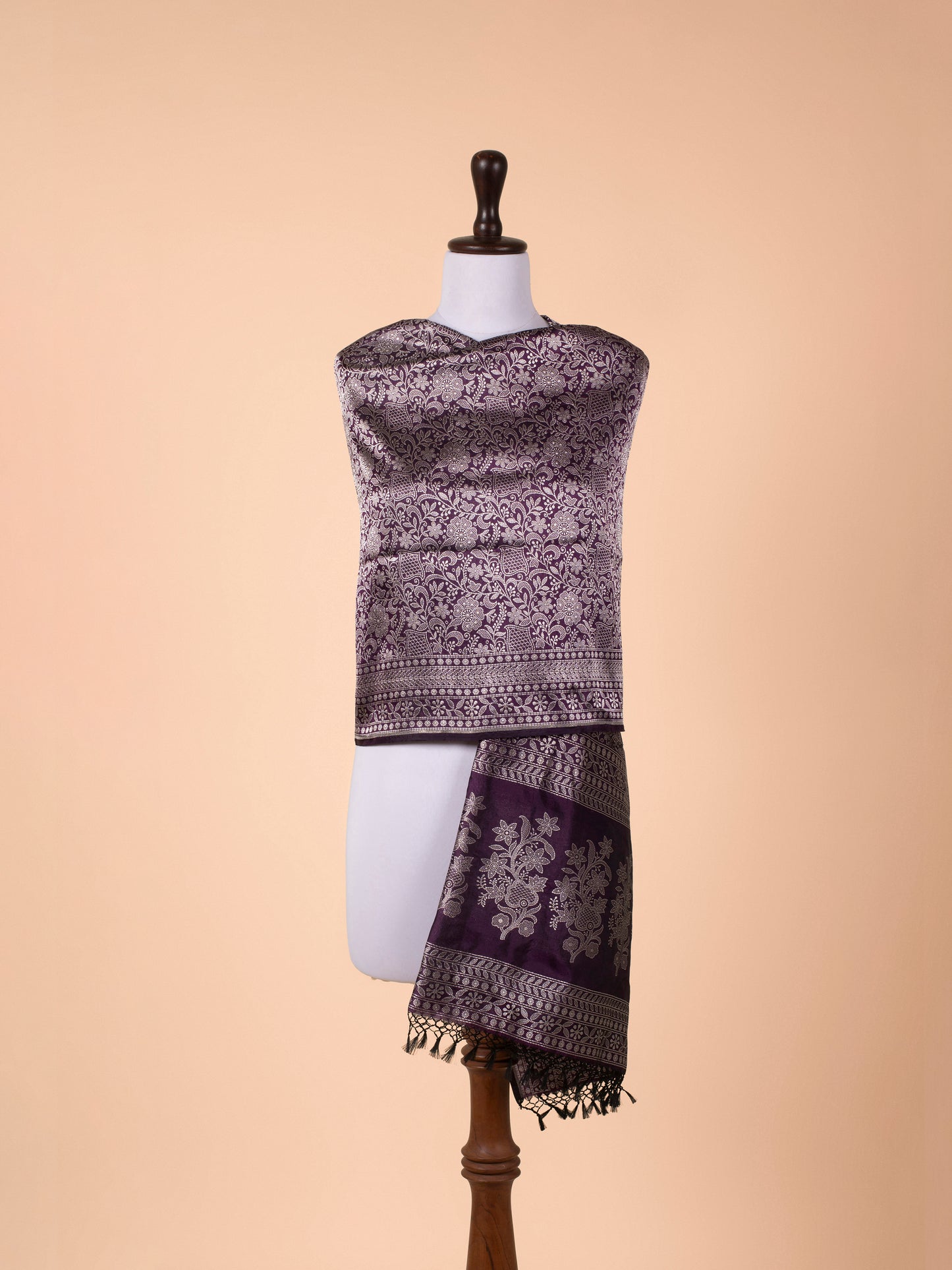 Handwoven Purple Silk Dupatta