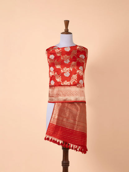 Handwoven Red Silk Dupatta