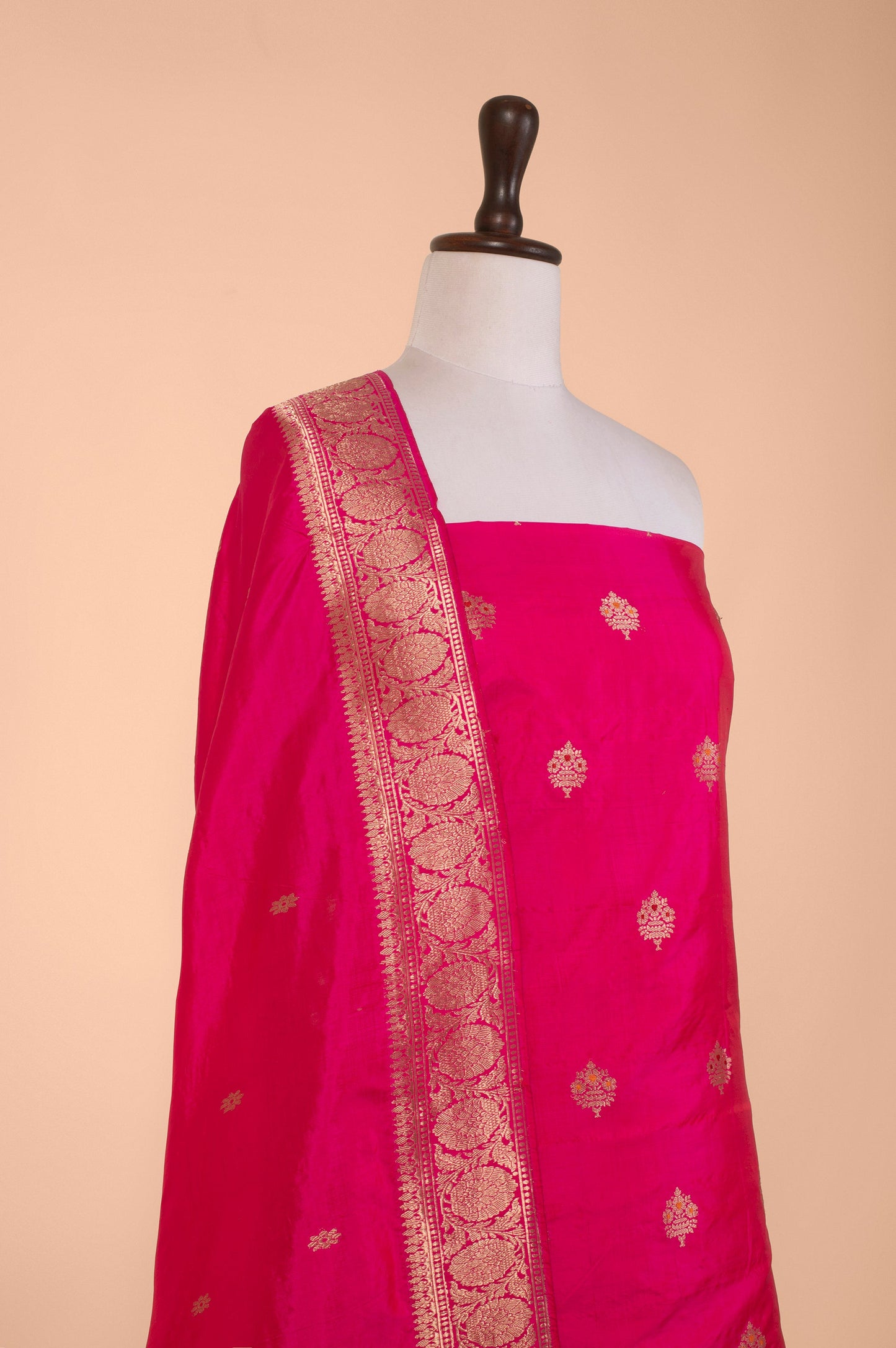 Handwoven Pink Silk Suit Piece