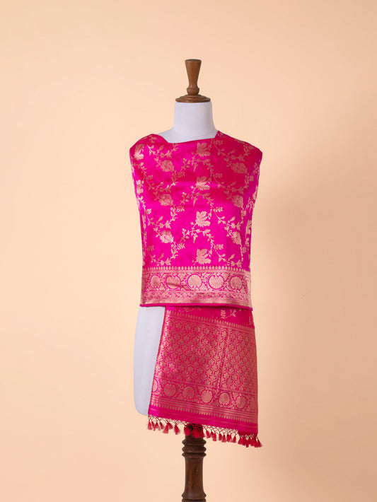 Handwoven Rani Pink Silk Dupatta