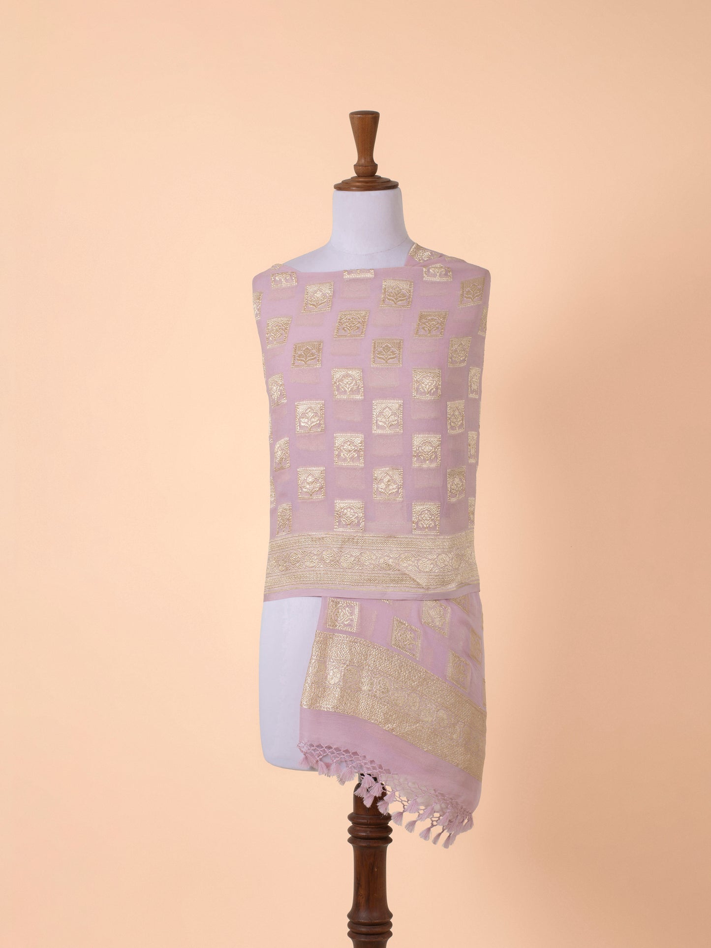 Handwoven Mauve Georgette Dupatta