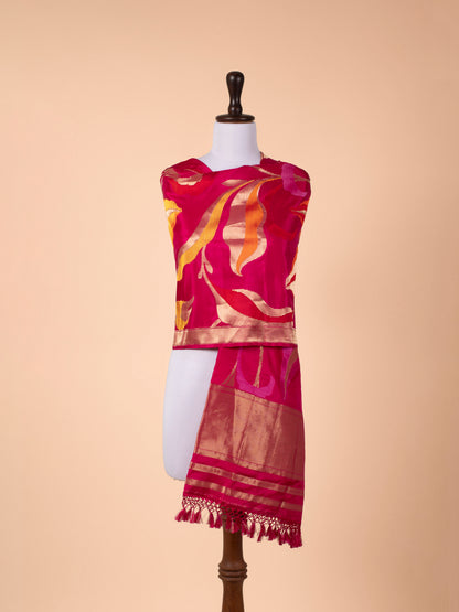 Handwoven Rani Pink Silk Dupatta