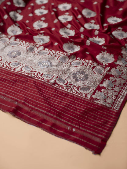 Handwoven Red Silk Dupatta