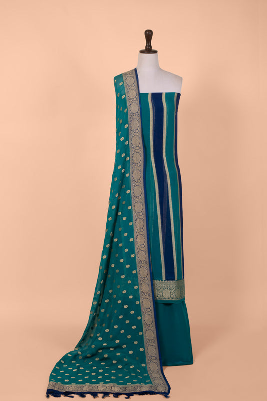 Handwoven Blue Georgette Suit Piece