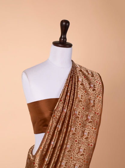 Handwoven Brown Silk Saree