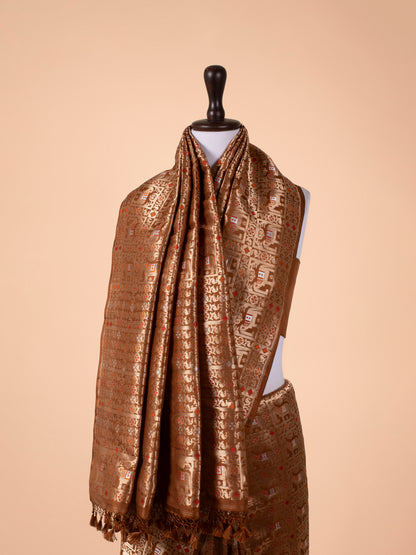 Handwoven Brown Silk Saree