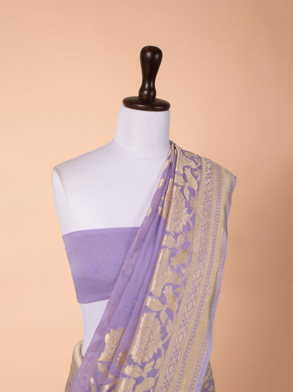 Handwoven Purple Georgette Saree