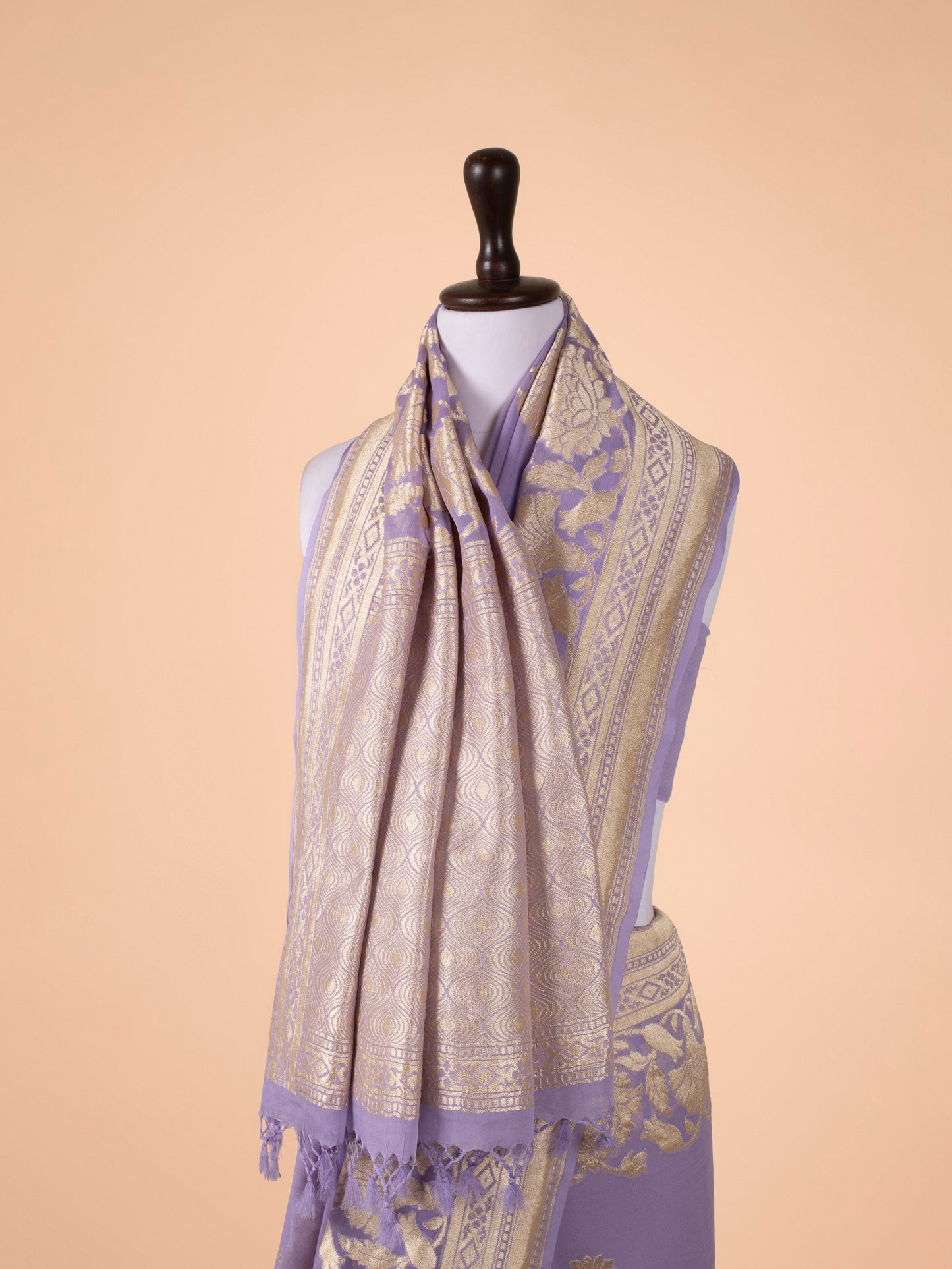 Handwoven Purple Georgette Saree