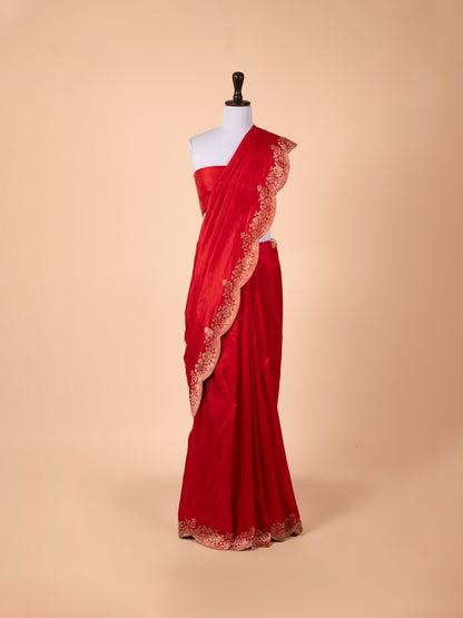 Handwoven Red Silk Saree