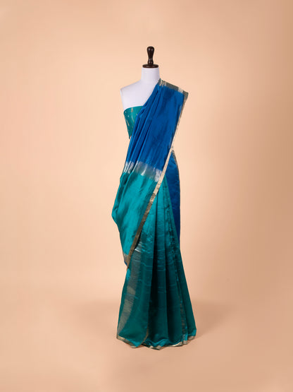 Handwoven Blue Silk Saree