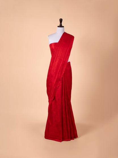 Handwoven Red Silk Saree