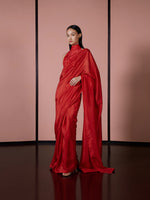 Handwoven Ruby Red Silk Saree