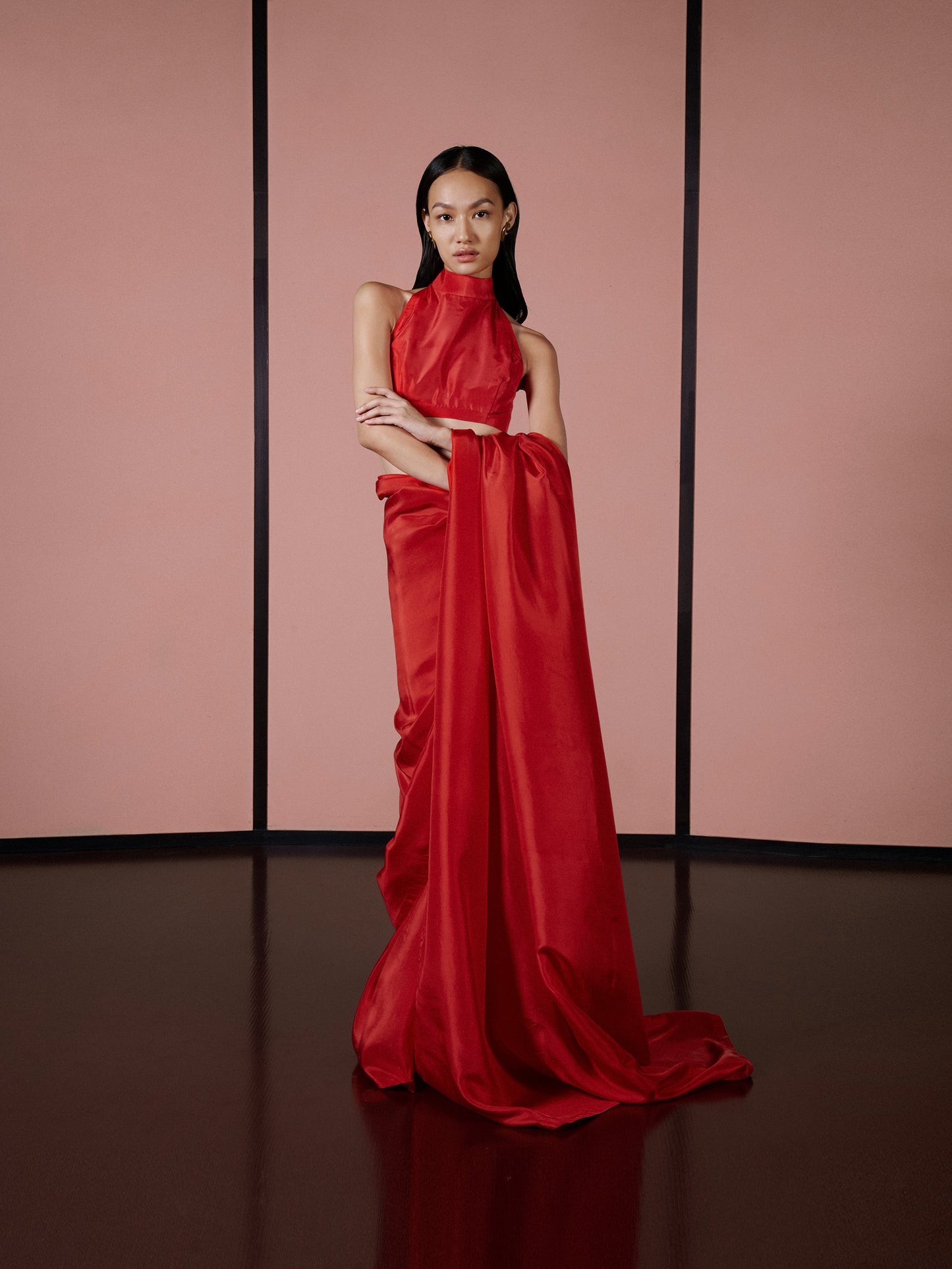 Handwoven Ruby Red Silk Saree