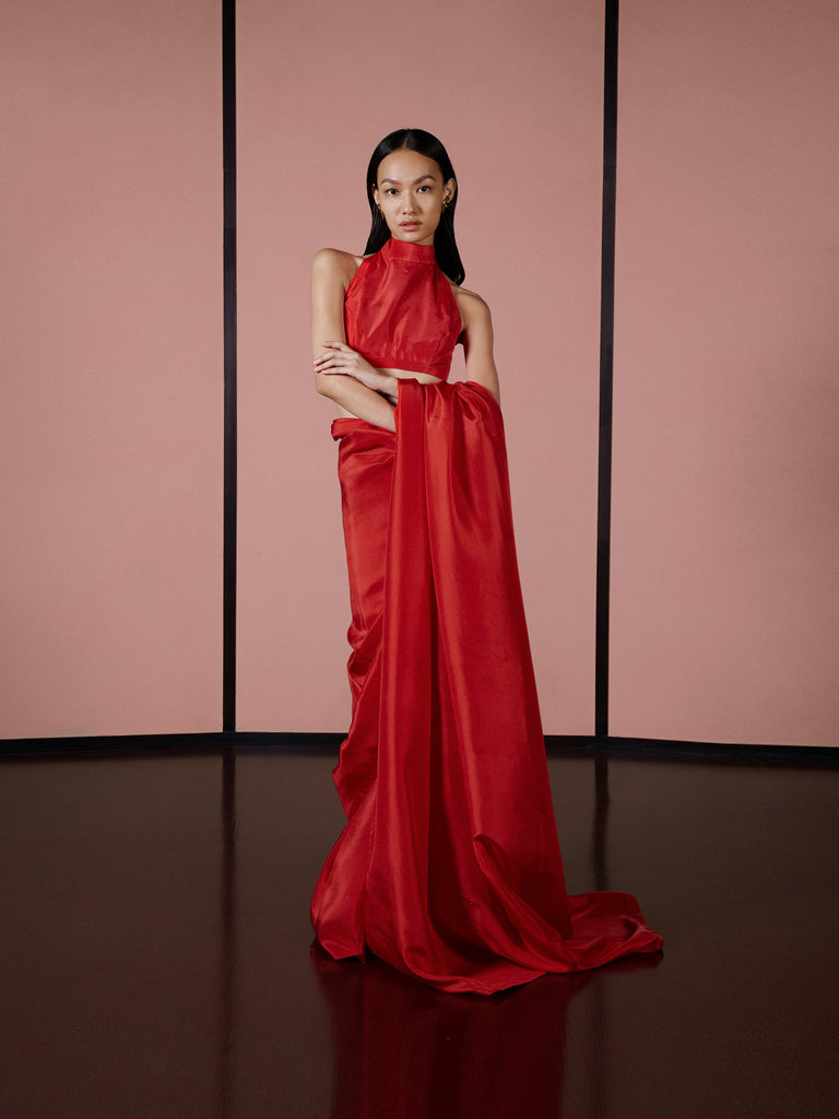 Handwoven Ruby Red Silk Saree