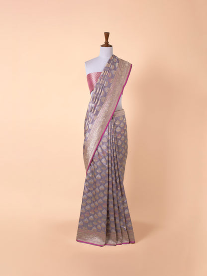 Handwoven Purple Georgette Saree