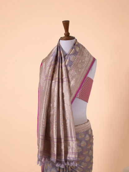 Handwoven Purple Georgette Saree