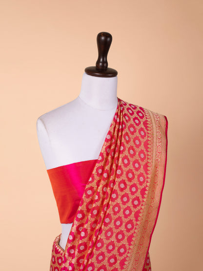 Handwoven Rani Pink Silk Saree