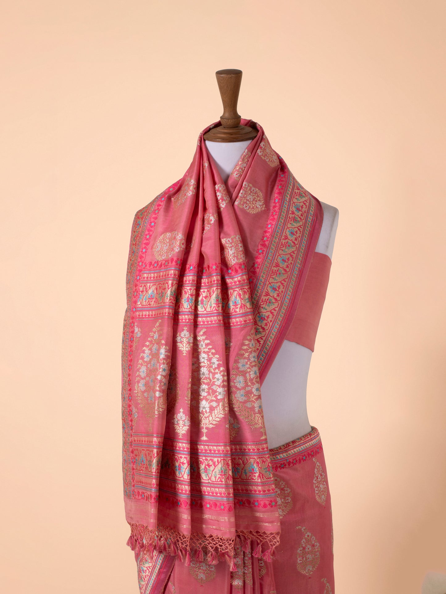 Handwoven Pink Silk Saree