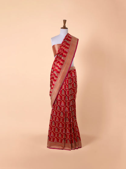 Handwoven Red Silk Saree