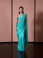 Handwoven Turquoise Blue Silk Saree