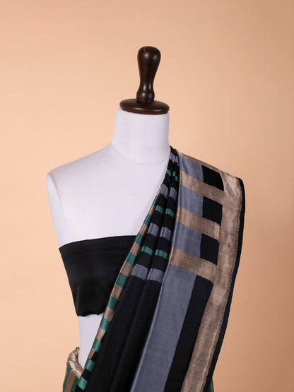 Handwoven Black Silk Saree