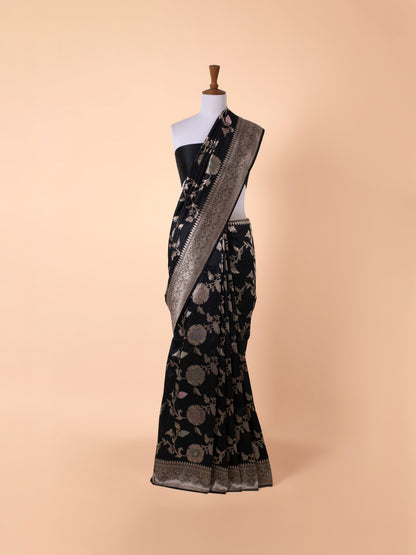 Handwoven Black Silk Saree