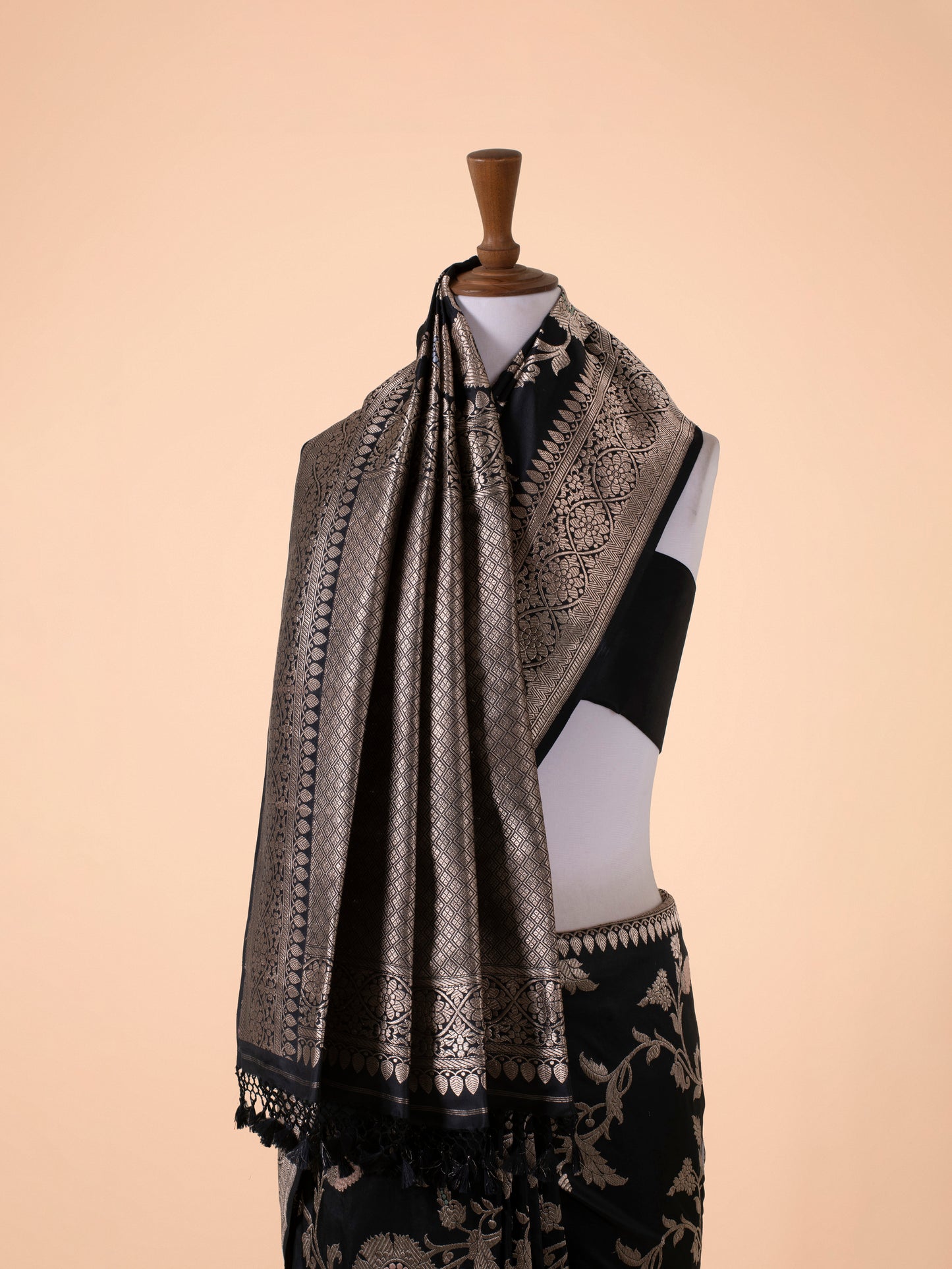 Handwoven Black Silk Saree