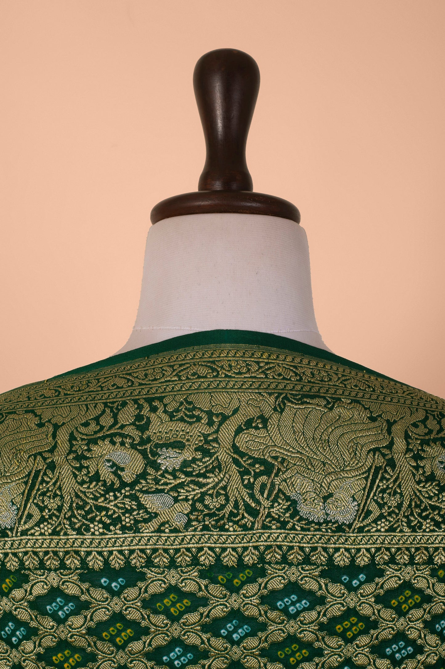 Handwoven Green Bandhani Georgette Dupatta