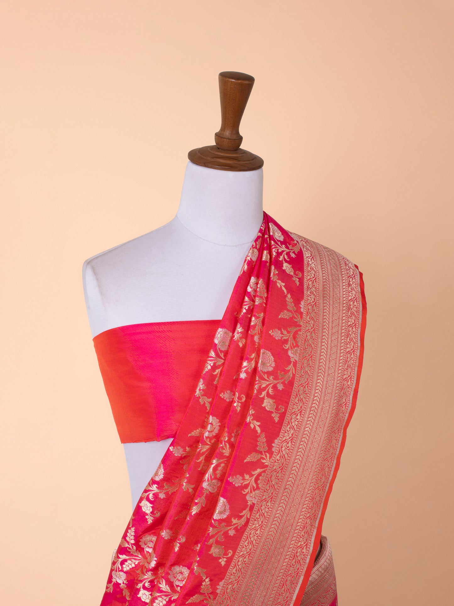 Handwoven Rani Pink Silk Saree