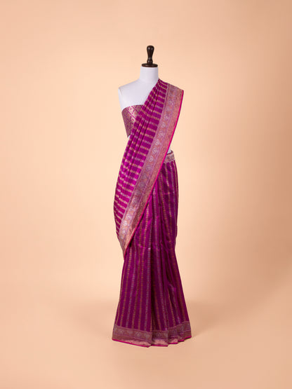 Handwoven Magenta Silk Saree