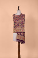 Handwoven Purple Bandhani Georgette Dupatta