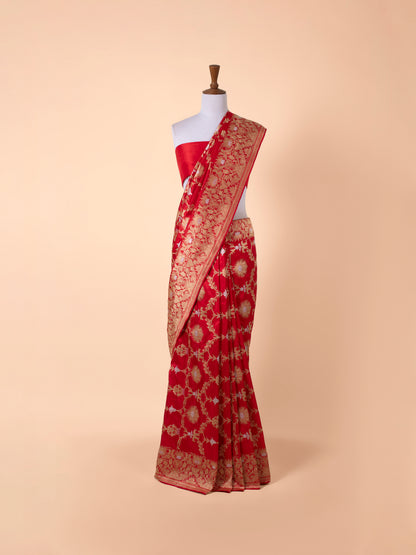 Handwoven Red Silk Saree