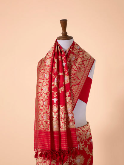 Handwoven Red Silk Saree