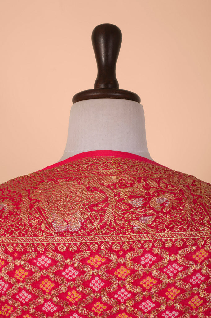 Handwoven Pink Georgette Dupatta