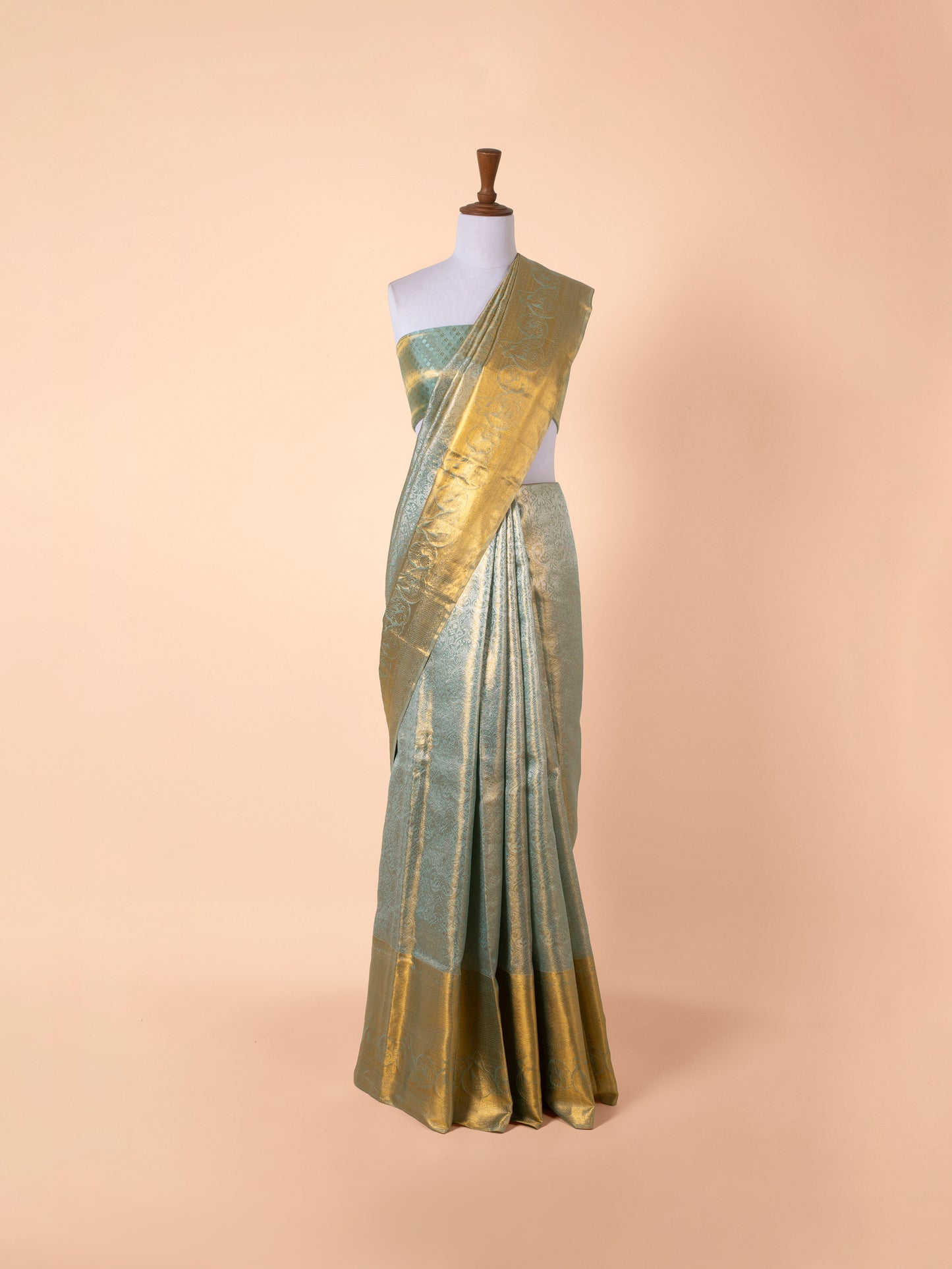 Handwoven Pista Green Silk Saree