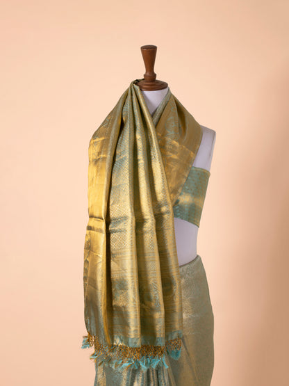 Handwoven Pista Green Silk Saree