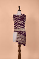 Handwoven Purple Georgette Dupatta