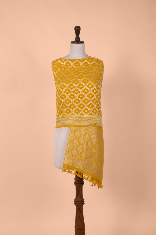 Handwoven Yellow Georgette Dupatta