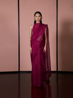Handwoven Sangria Red Organza Saree