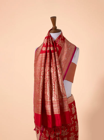 Handwoven Red Silk Saree