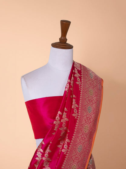 Handwoven Rani Pink Silk Saree