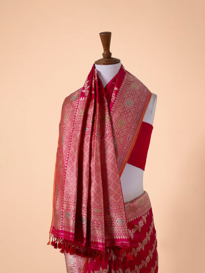 Handwoven Rani Pink Silk Saree