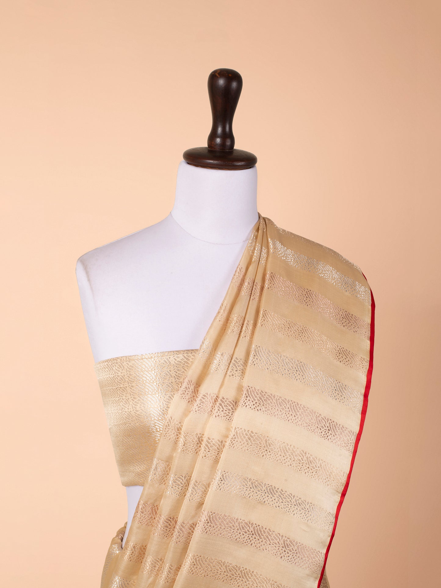 Handwoven Beige Silk Saree