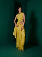 Handwoven Lemon Yellow Silk Saree